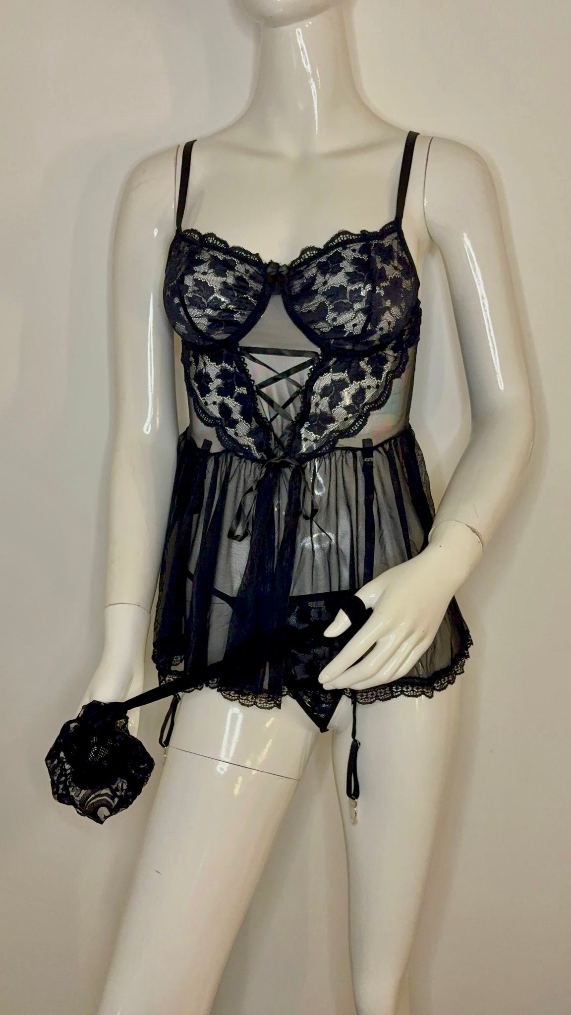 Nuisette 3 pièces Noire
